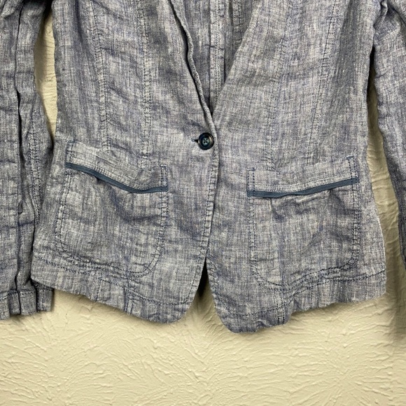 Caslon Blue One Button 100% Linen Blazer Size XS - Picture 4 of 8